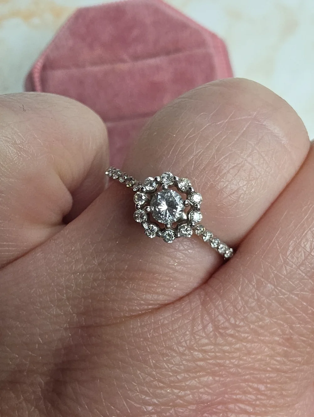 Kay Jewlers dainty 10k White Gold Diamond Engagement Ring